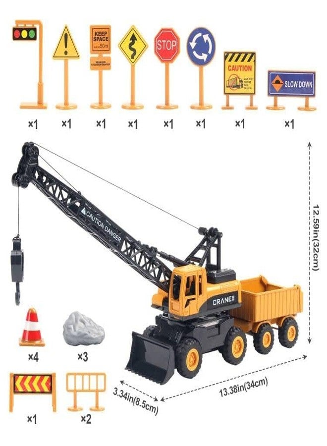 SKYBUCKET Crane toyruck, Construction Truck toyetith Road Signs,Outdoor Engineering Vehicle for Sand Party Favour, Birthday Gift 3-8 Years Old Toddlers Children Boys Kidso Play - Image 5
